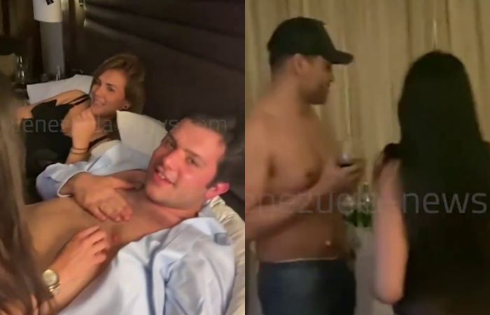 Filtran vídeo de encargado de negocios de Juan Guaidó y exmilitar golpista en orgía con mujeres pagadas en Colombia