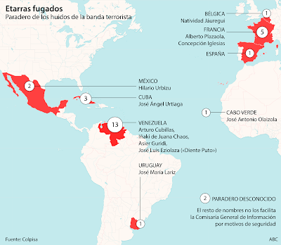 Venezuela, principal refugio de los etarras huidos de España