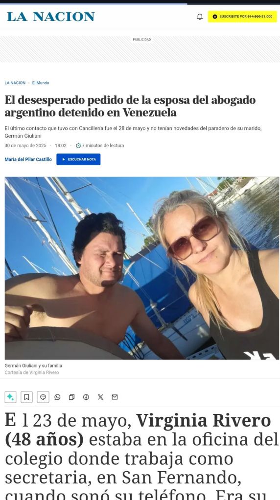 Esposa de argentino preso por narco en Venezuela asegura que vino a abrir un bar en Barcelona pero su versión no cuadra con posteos en redes del velerista
