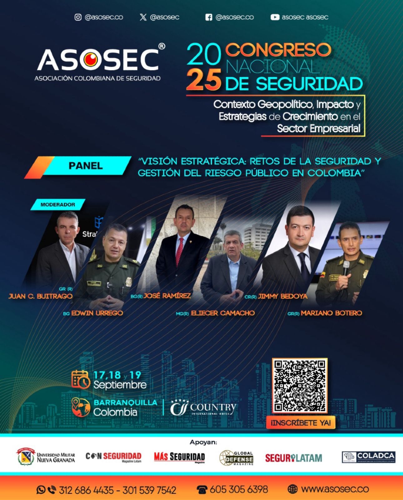 ASOSEC reúne a los principales líderes en seguridad en el 20° Congreso Nacional y 25° Congreso de Seguridad en Barranquilla