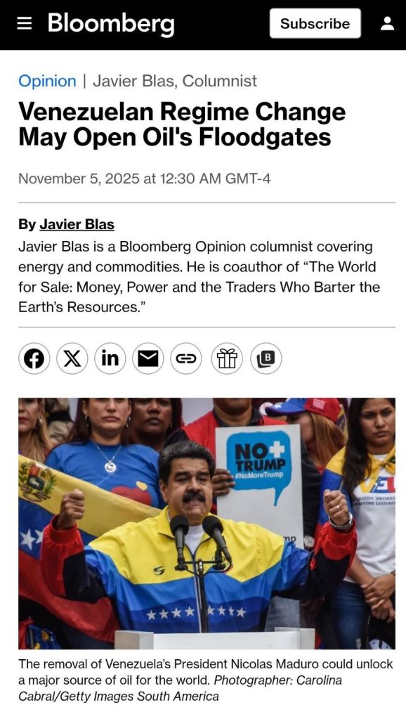 Bloomberg justifica una intervención militar en Venezuela para liberar producción de crudo – La Tabla Blog
