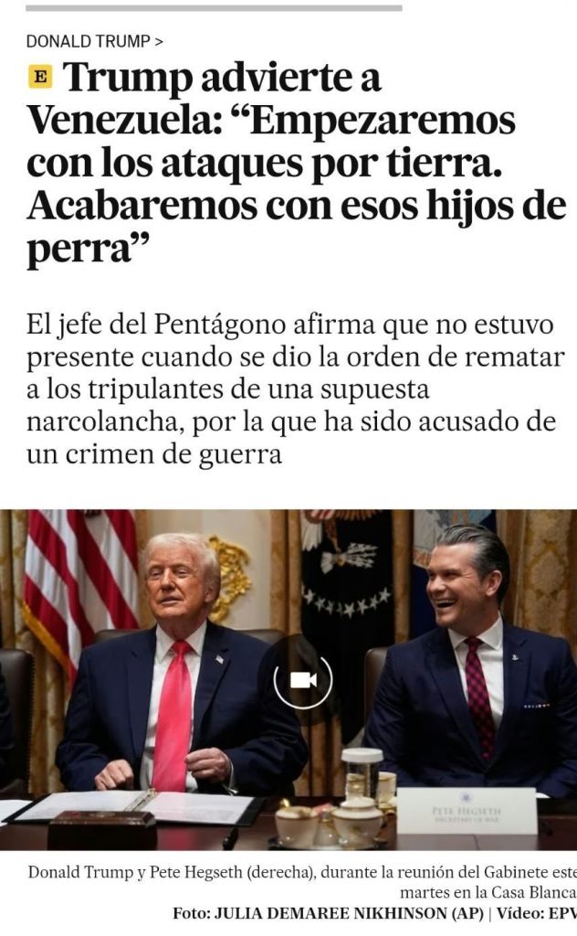 Trump repite amenazas de operativos terrestres contra Venezuela – La Tabla Blog