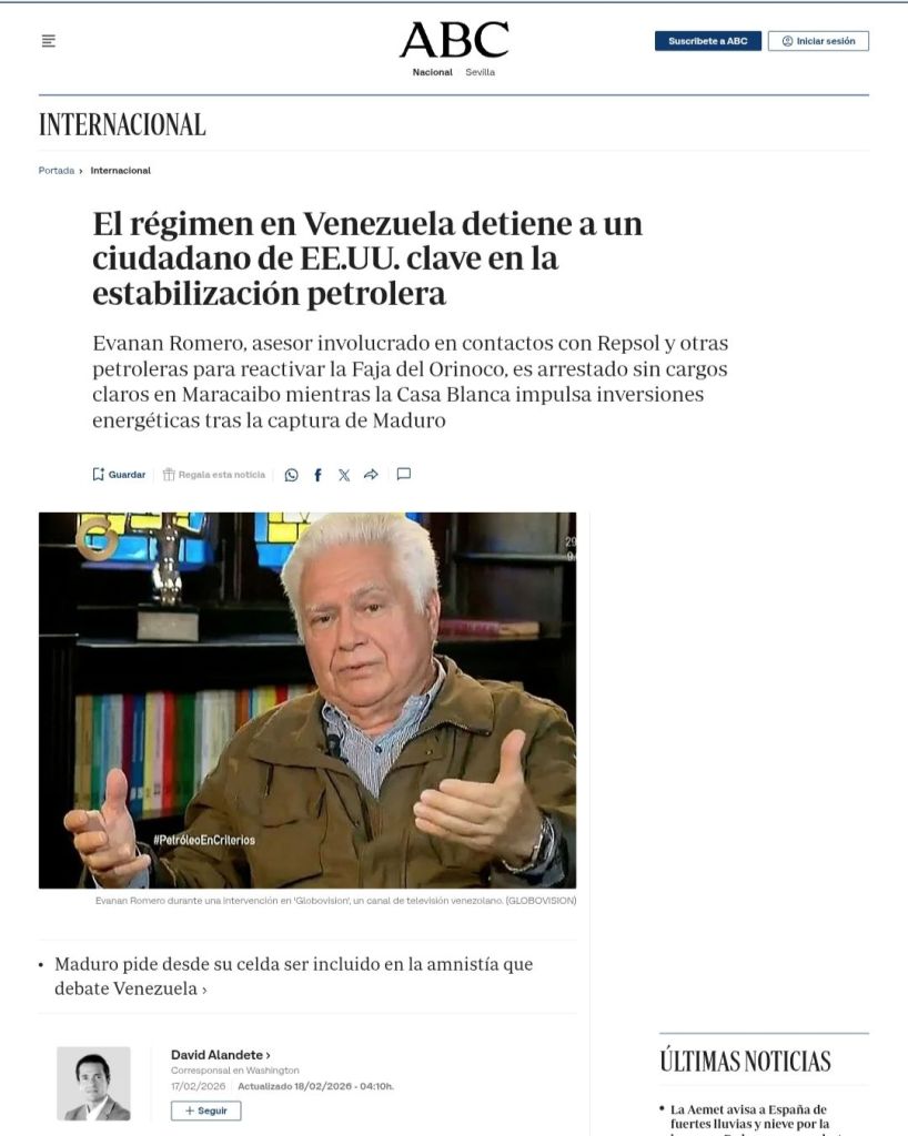 Un socio lo denunció por estafa en 2025, pero ABC lo presentó como persecución política del gobierno venezolano contra un asesor petrolero de 86 años – La Tabla Blog