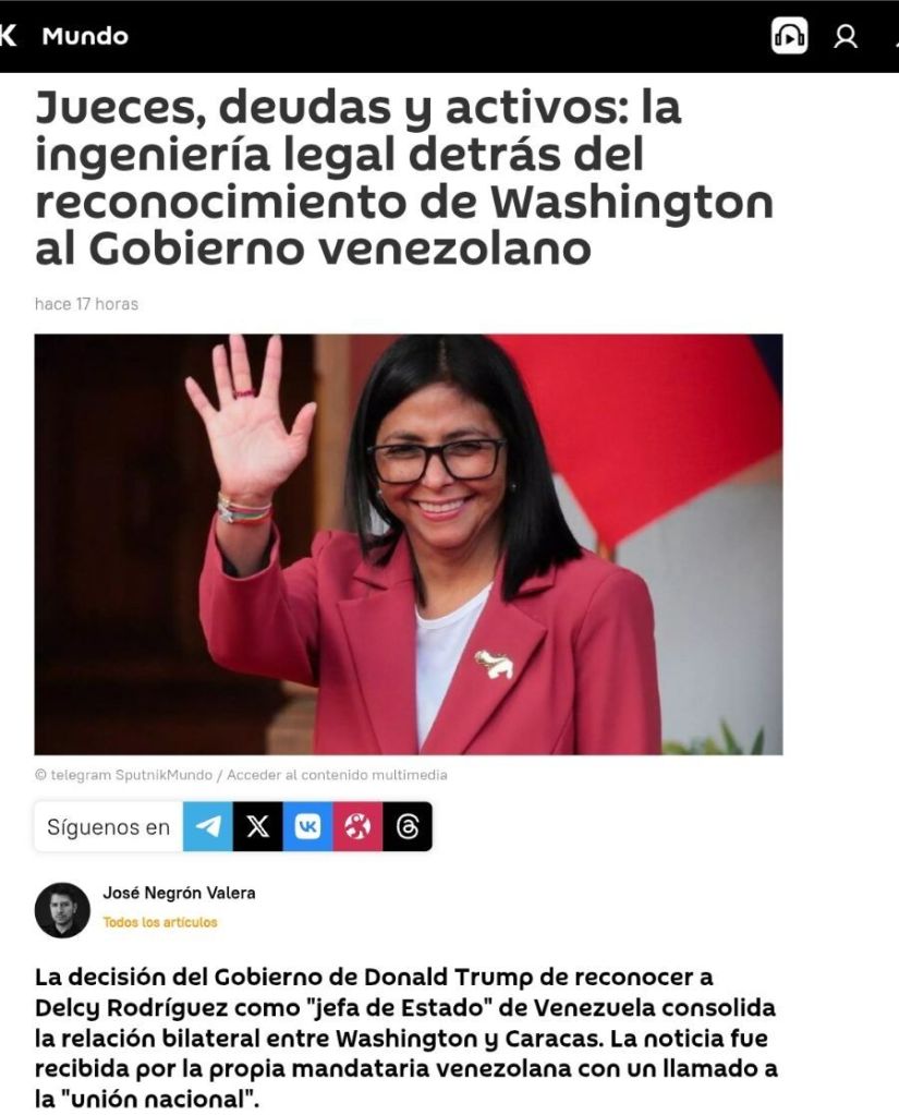 Reconocimiento del gobierno de Delcy Rodríguez responde a nuevas normas contractuales y judiciales del sector energético – La Tabla Blog