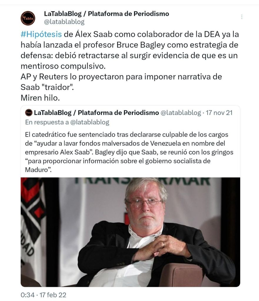 Versión sobre cooperación de Alex Saab con agencias gringas la originó un profesor de la Universidad de Miami que en 2015 vendió un «certificado de inocencia» a un exgobernador de La Guajira (Colombia) acusado de paramilitarismo – La Tabla Blog