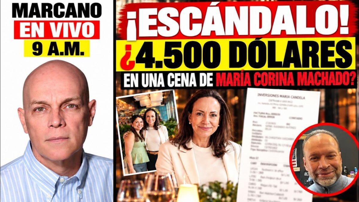 Filtran factura de más de $4.500 en lujoso restaurante vinculada a María Corina Machado